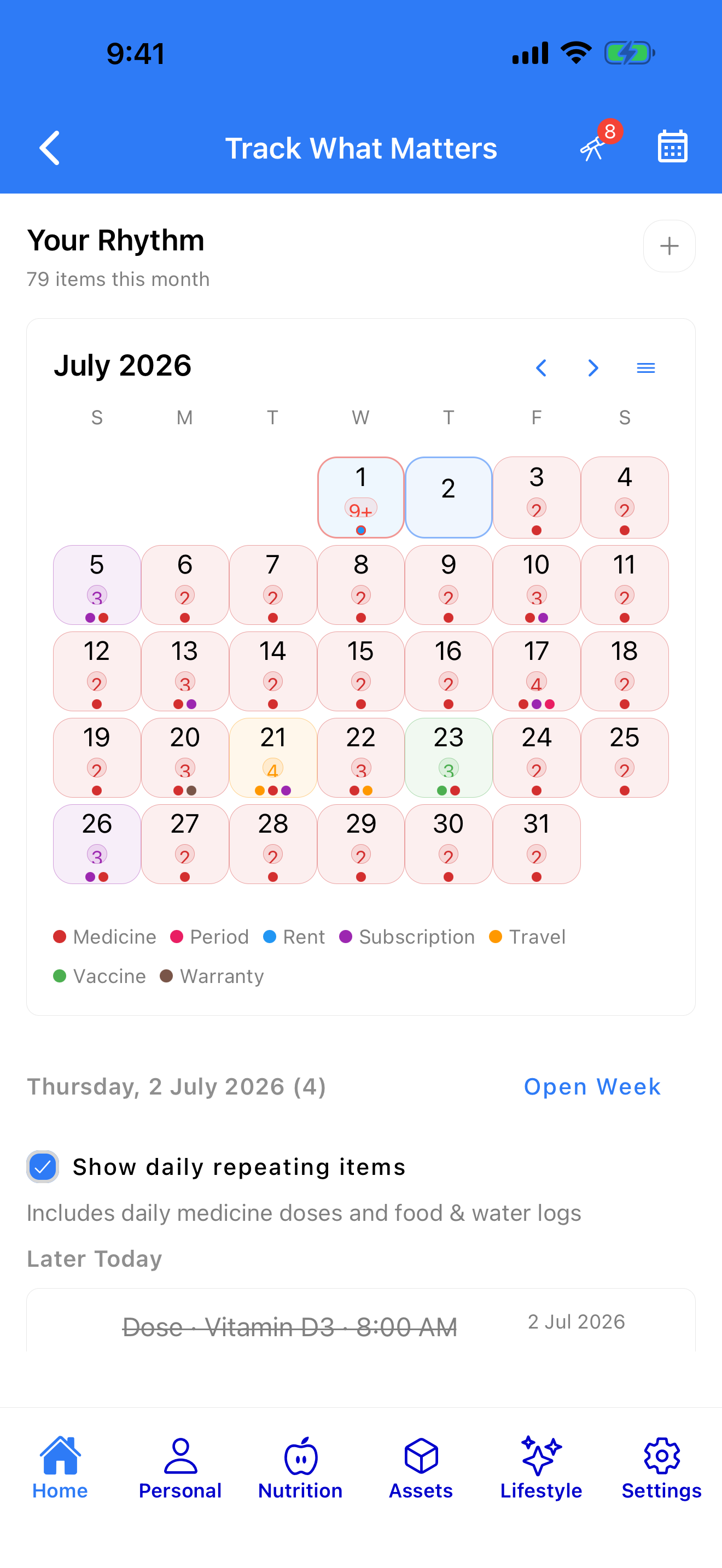Everything due, on one calendar